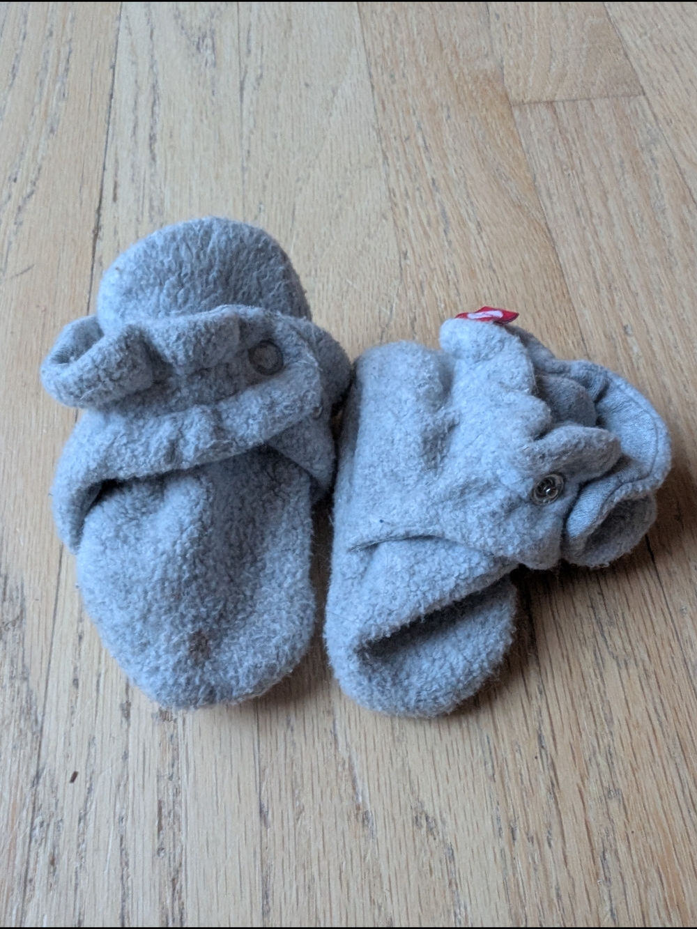 Zutano Gray Plush Baby Mittens - Soft Fleece Pair